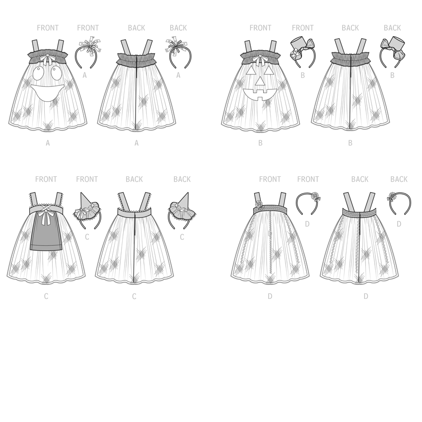 Simplicity Pattern S9625A Toddler's Tulle Costumes