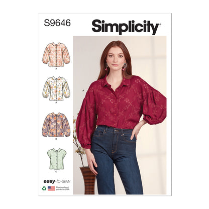 Simplicity Pattern S9646 Misses' Button Down Top