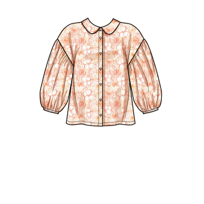 Simplicity Pattern S9646 Misses' Button Down Top
