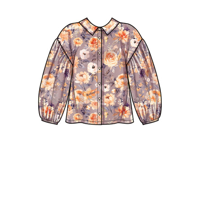 Simplicity Pattern S9646 Misses' Button Down Top