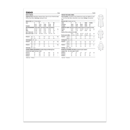 Simplicity Pattern S9649A Misses' Ponchos