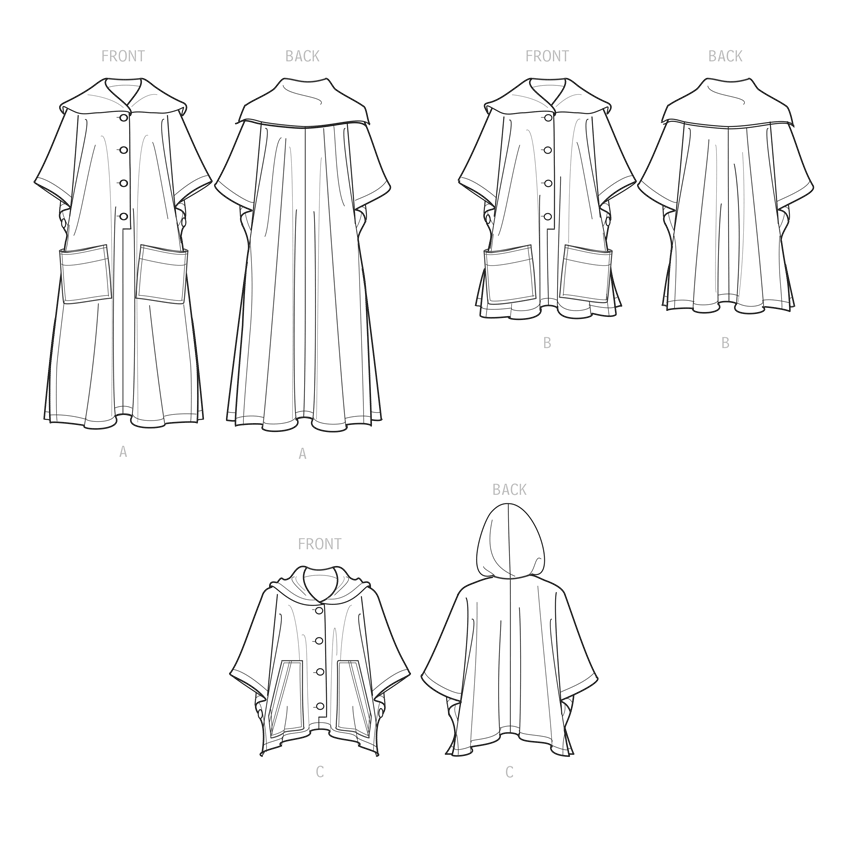 Simplicity Pattern S9649A Misses' Ponchos