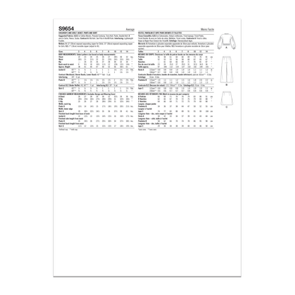 Simplicity Pattern S9654 Child Jacket Pants & Skirt