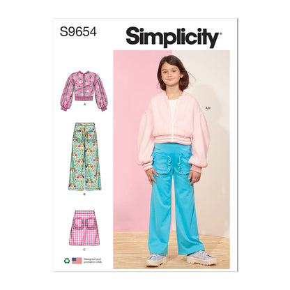 Simplicity Pattern S9654 Child Jacket Pants & Skirt