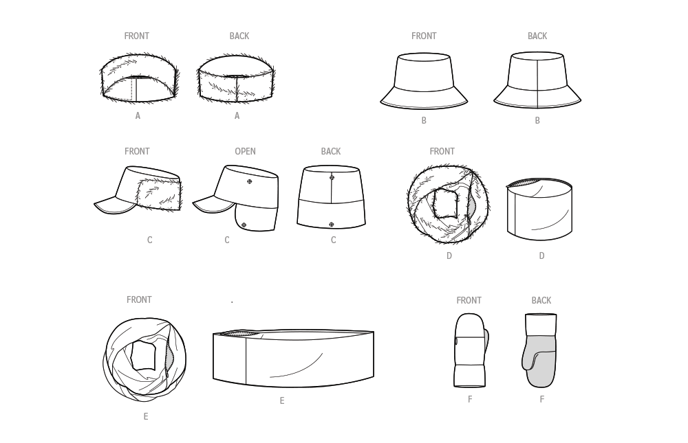 Simplicity Pattern 9658 Hats & Gloves Accessories