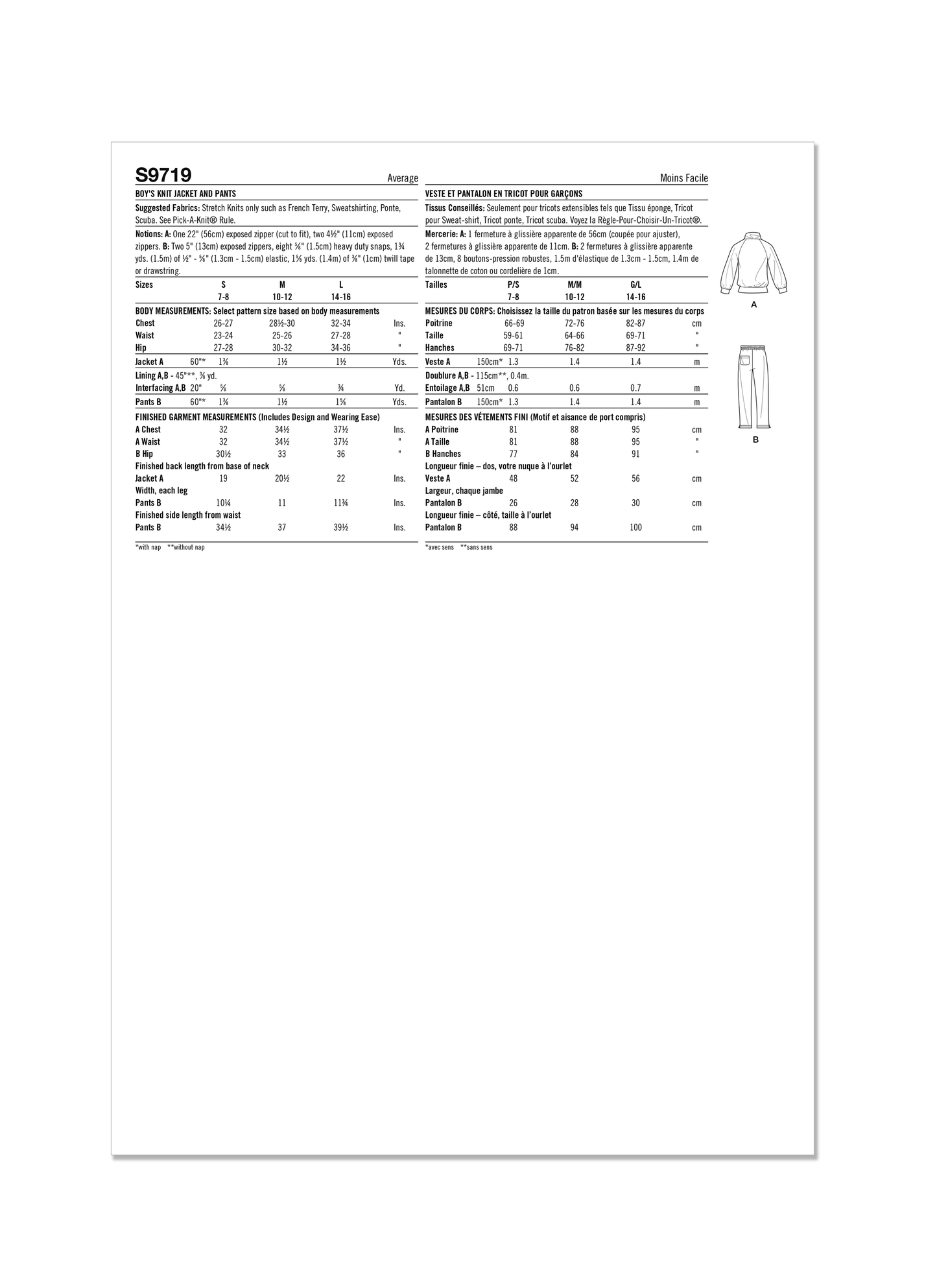 Simplicity Pattern SS9719 Girl/Boy Sportswear