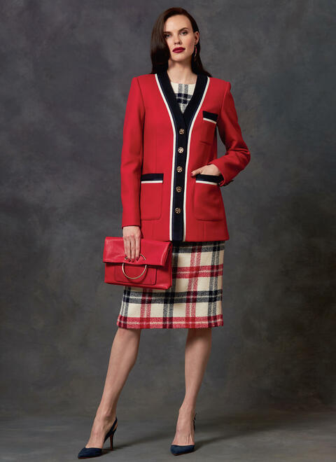 Vogue Pattern V1643 
Misses'/Misses' Petite Jacket, Dress and Skirt A5(6-8-10-12-14)