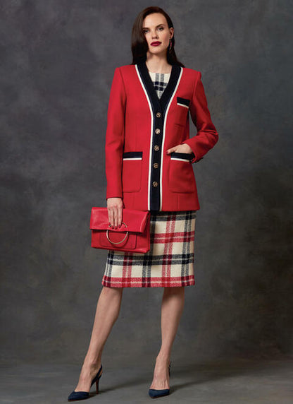 Vogue Pattern V1643 
Misses'/Misses' Petite Jacket, Dress and Skirt A5(6-8-10-12-14)
