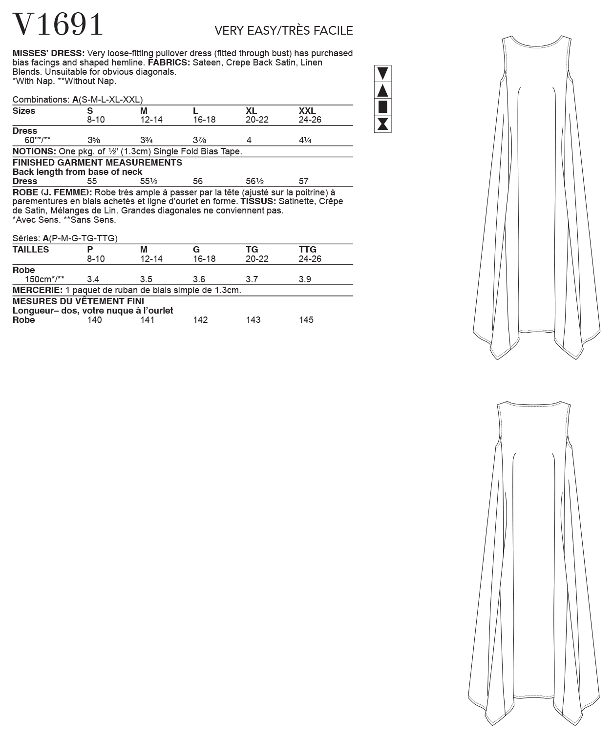 Vogue Pattern V1691 Misses' Dress