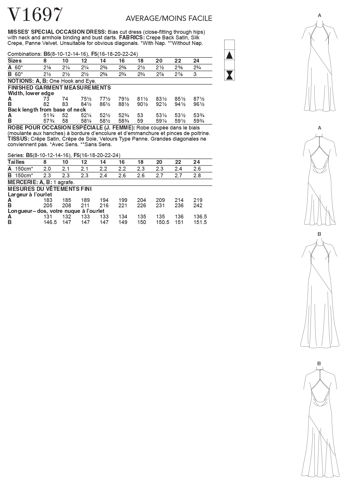 Vogue Pattern V1697 Misses' Special Occasion Dress