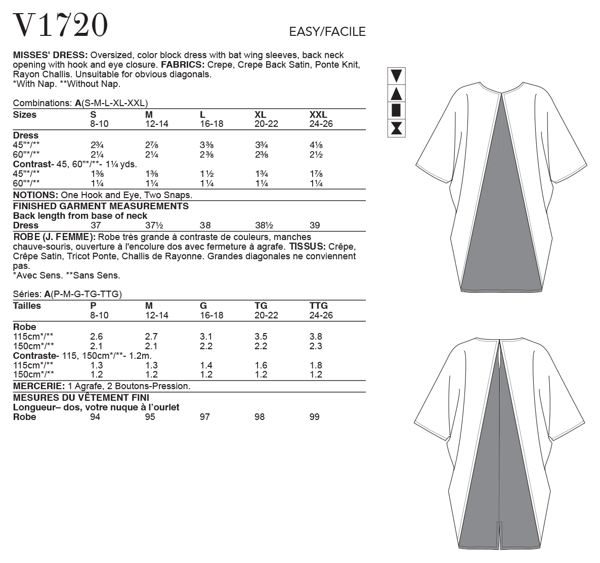 Vogue Pattern V1720 Misses' Dress