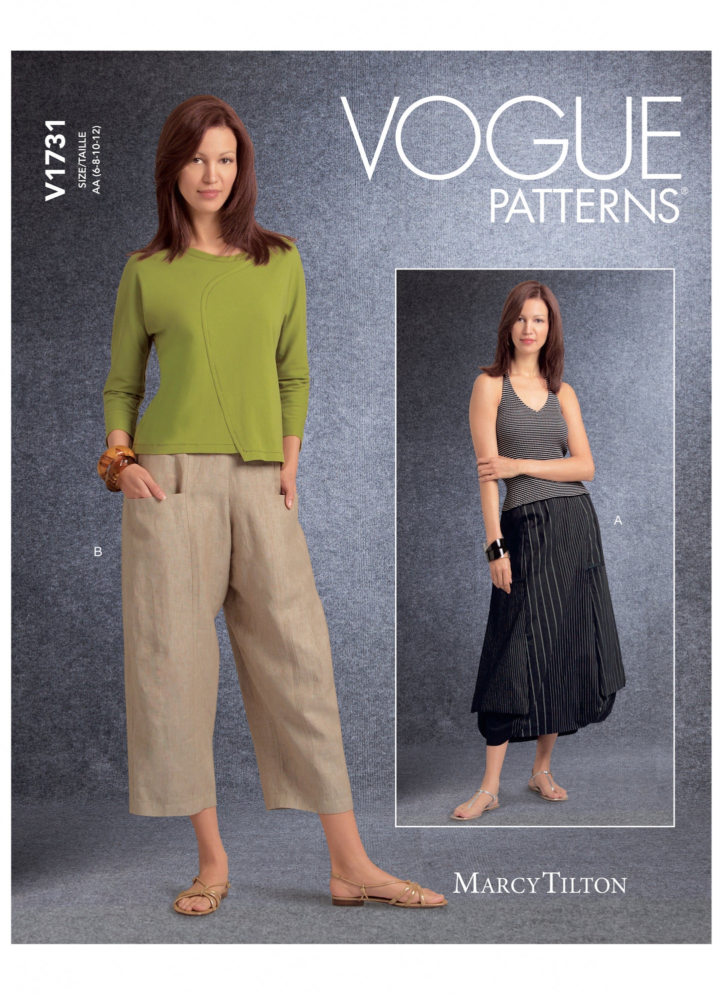 Voguepattern V1731 Misses' Deep-Pocket Skirt and Pants