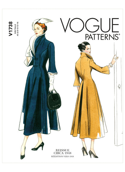 Vogue Pattern V1738 Misses' Wide-Collar, Fit-and-Flare Dress