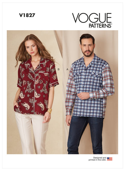 Voguepattern V1827  Unisex Shirts