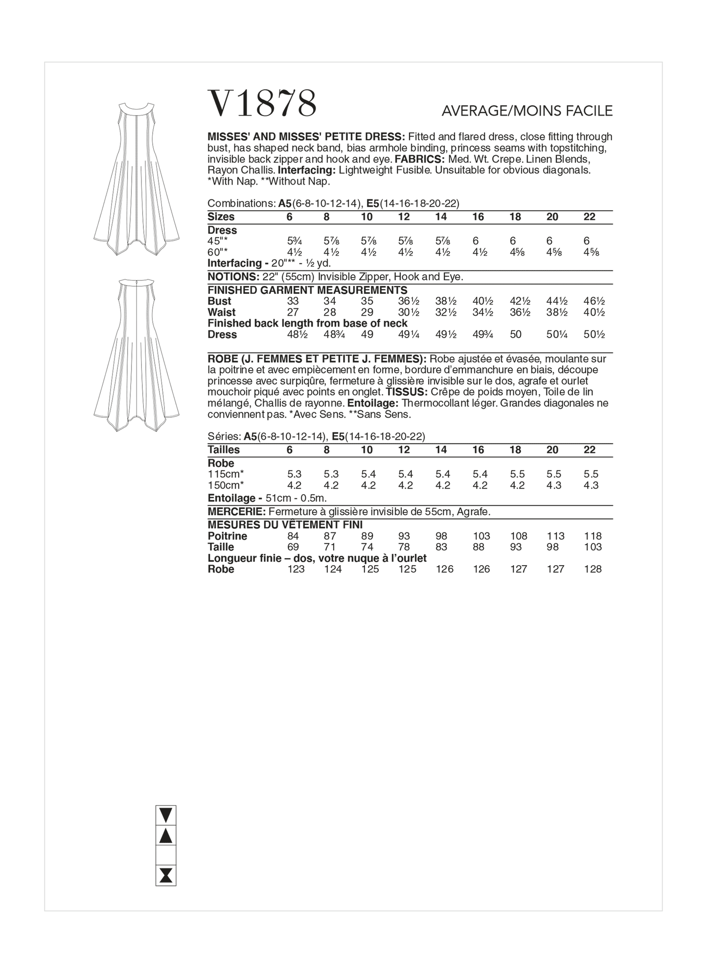 Vogue Pattern V1878 Misses' and Misses' Petite Dress by Tom and Linda Platt