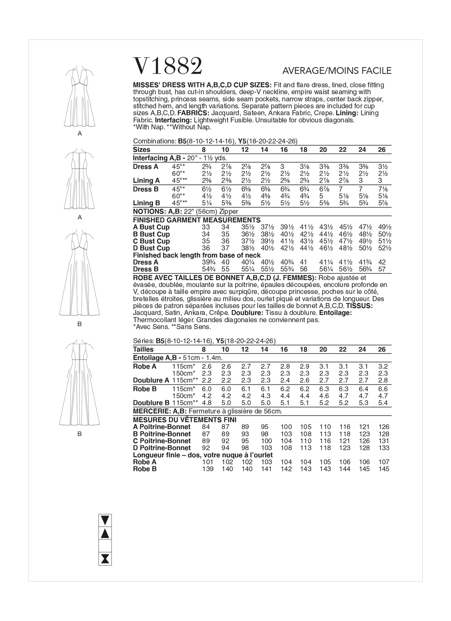 Vogue Pattern V1882 Misses' Dress