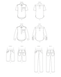 Vogue Pattern V1895 Men's Shirts, Shorts and Pants