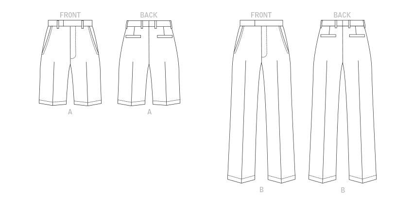 Vogue Pattern V1896 Men's Shorts and Pants