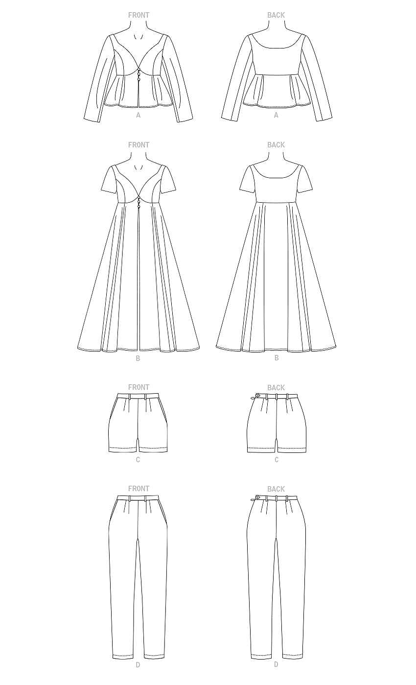 Vogue Pattern V1901 Misses' Top, Shorts & Pants