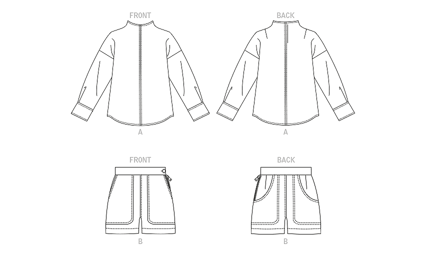 Vogue Pattern V1912 Misses' Top And Shorts