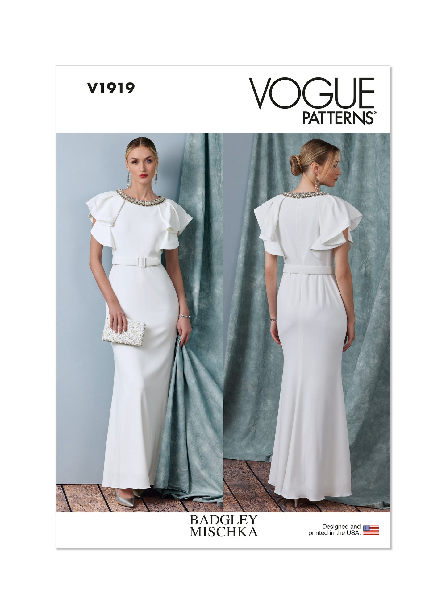 Vogue V1919 Misses' Full Length Dress With Belt