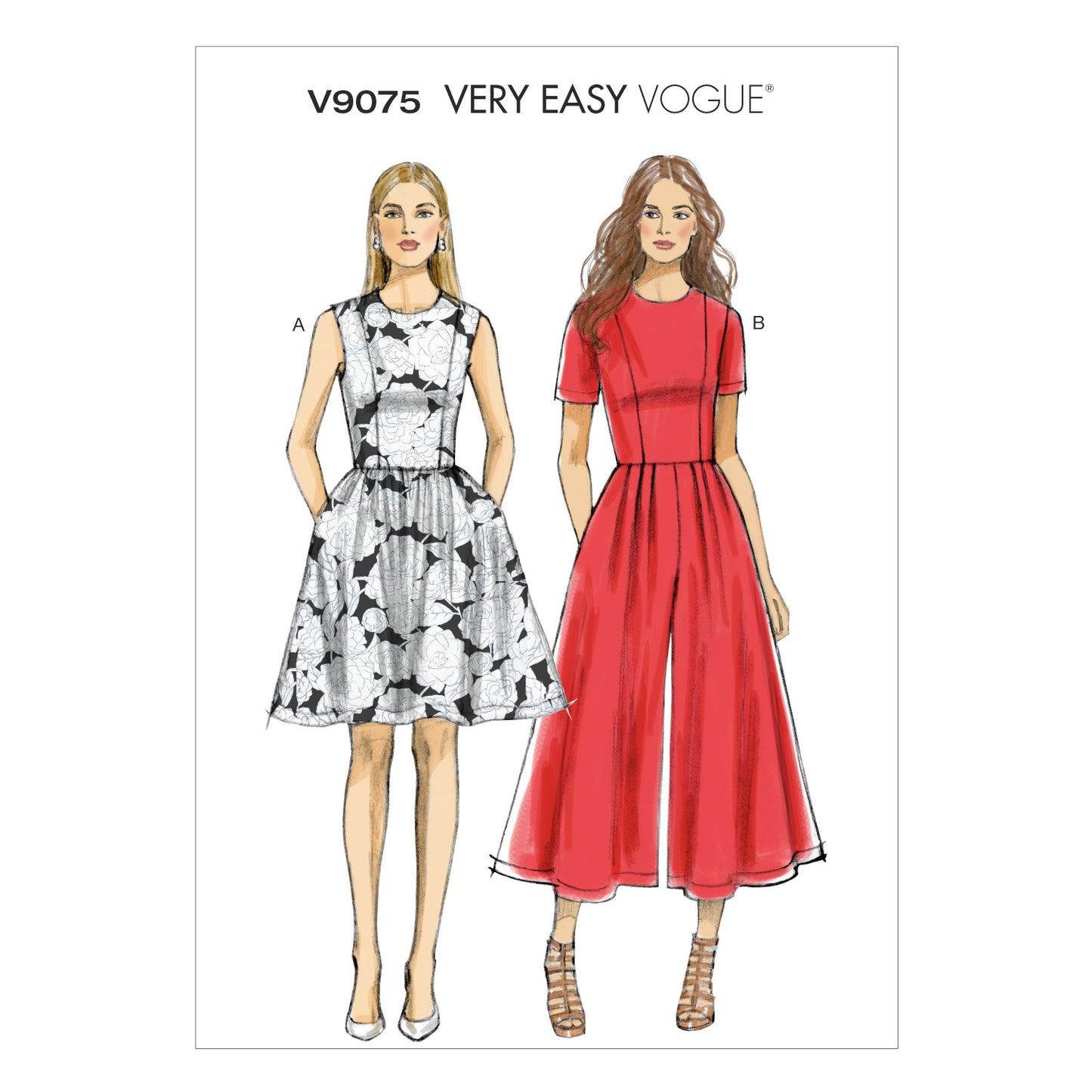 Vogue Pattern V9075 Misses'/Misses' Petite Dress and Jumpsuit