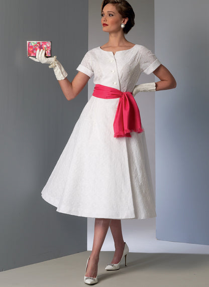 Vogue Pattern V9105 Misses' Dress and Sash