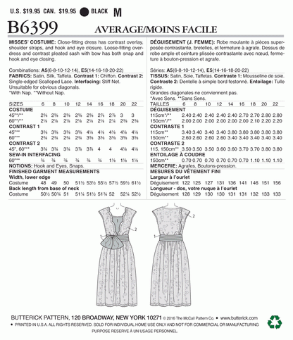 Butterick Pattern B6399 Misses' Drop-Waist Dress with Oversized Bow