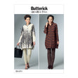 Butterick Pattern B6491 Misses' Loose Shirts with Stand Collar, Shaped Hem and Tucks