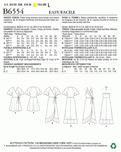 Butterick Pattern B6554 Misses' Wrap Dresses