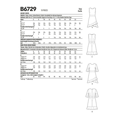 Butterick Pattern B6729 Misses' Dresses