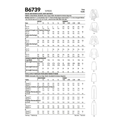 Butterick Pattern B6739 Misses' Jacket, Dress, Top, Skirt & Pants