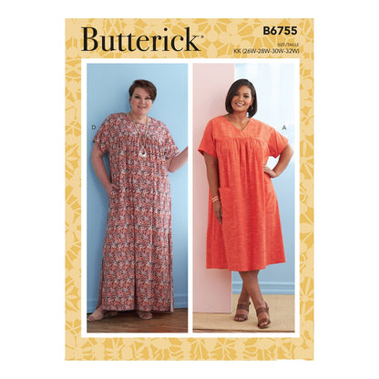 Butterick Pattern B6755 Misses' Asymmetrical-Detail Tunics