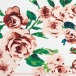 Bliss Sateen Fabric, White Roses- Width 148cm