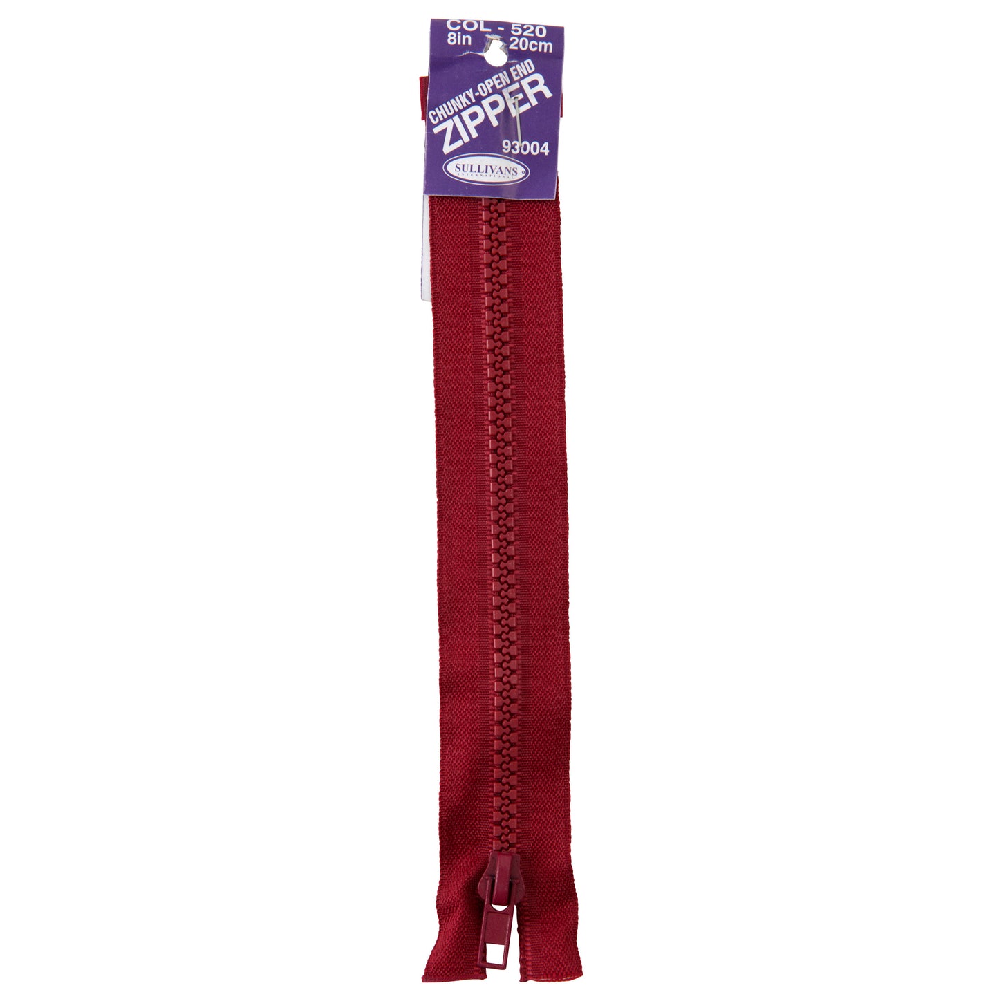 Chunky Open End Zip, Wine