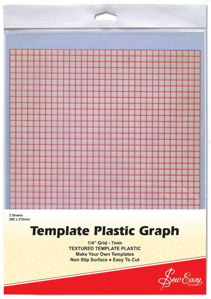 Sew Easy Template Plastic Graph, 7mm- 2pk