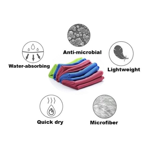 Gym Cooling Towels, Assorted Colours- 100x30cm