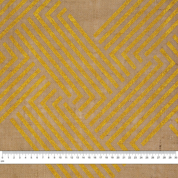 Metallic Print Hessian Fabric, Zigzag- Width 129.5cm