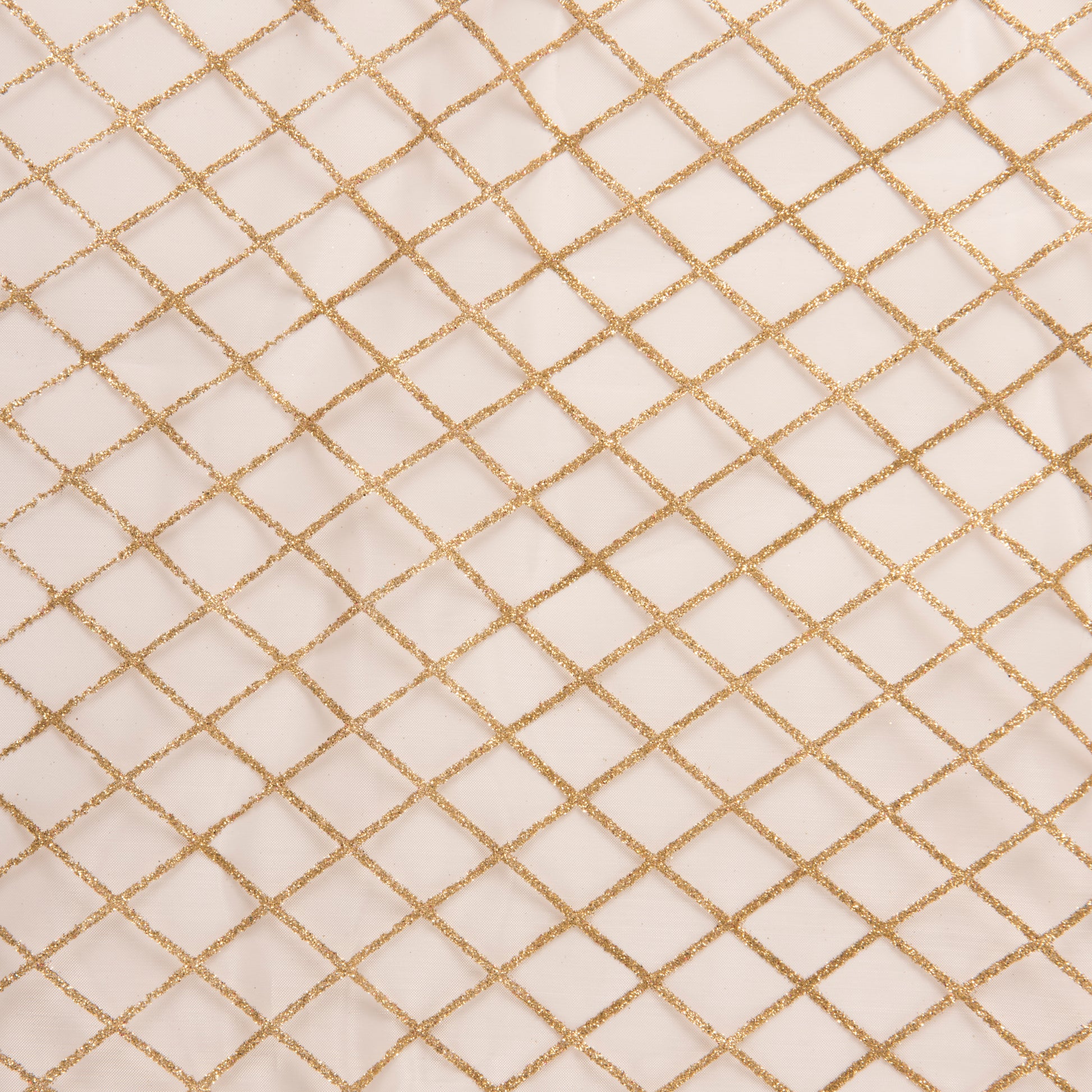 Christmas Organza Fabric, Diamond Gold- Width 148cm