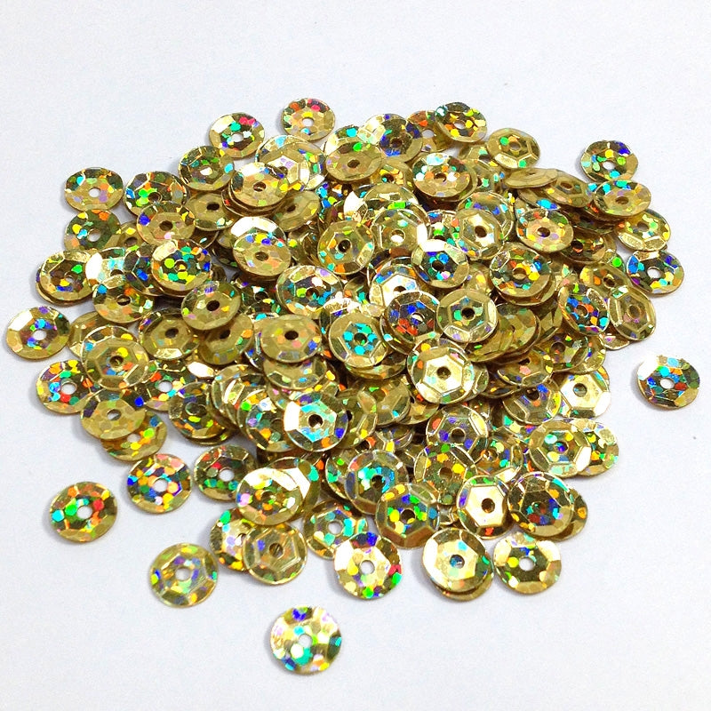 Arbee Sequins, Laser Gold Cup- 6mm