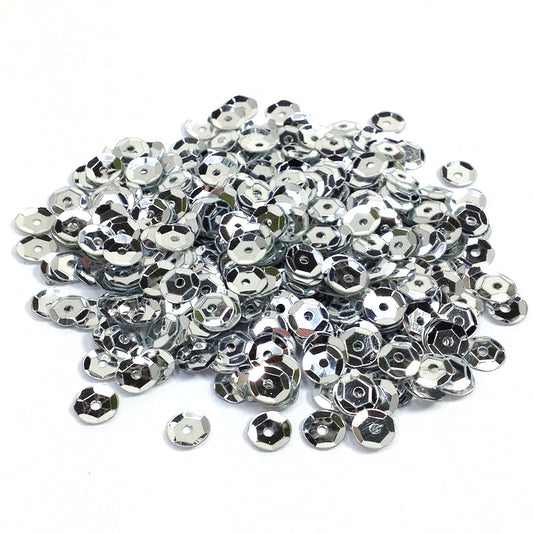 Arbee Sequins, Silver Cup- 6mm