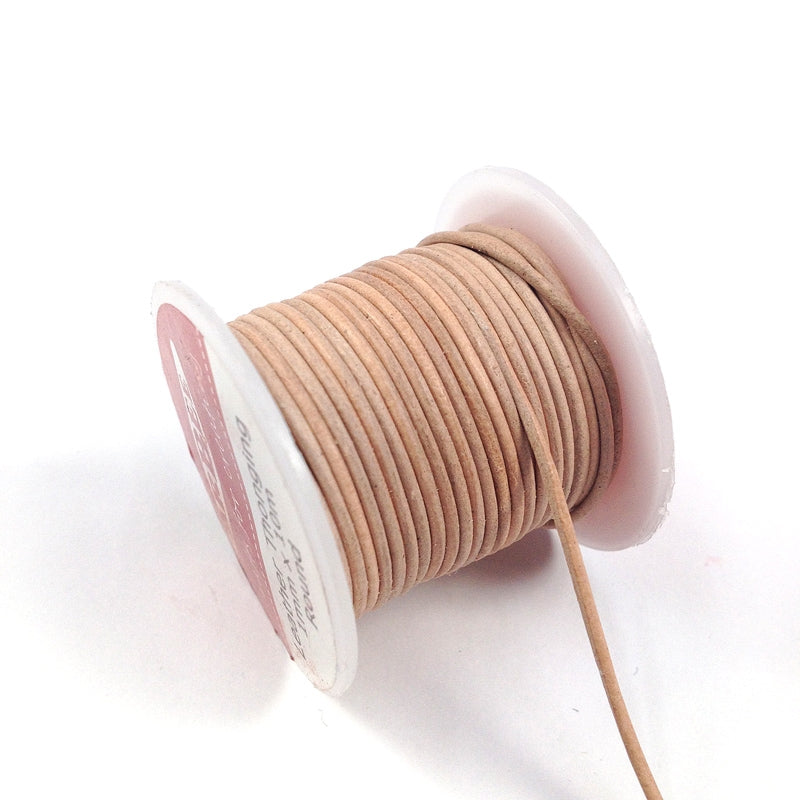 Arbee Leather Thonging, 1mm Round Natural -10m