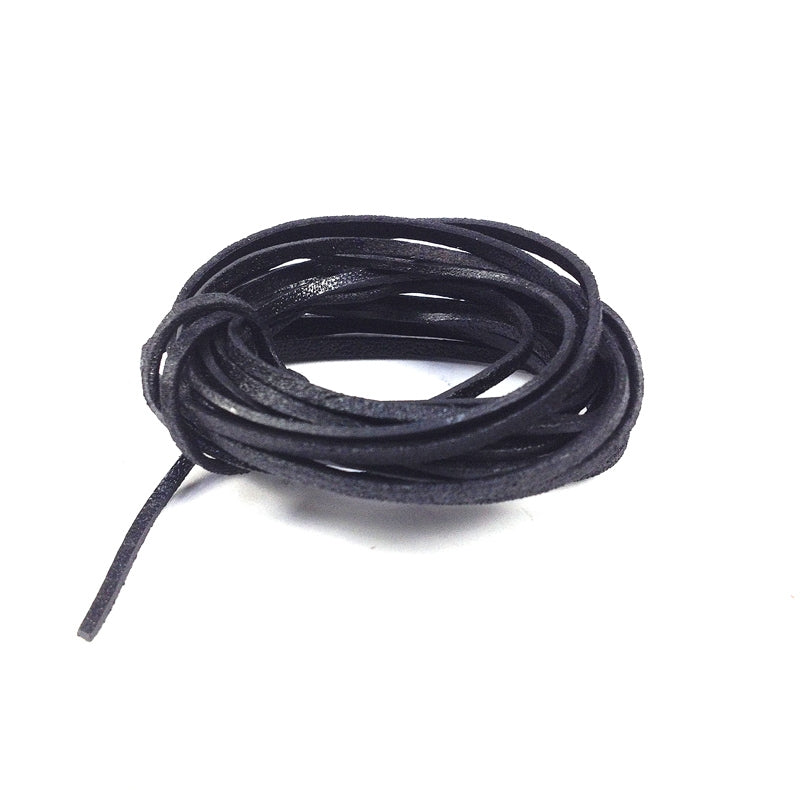 Arbee Leather Thonging, 1mm Flat Black- 2m