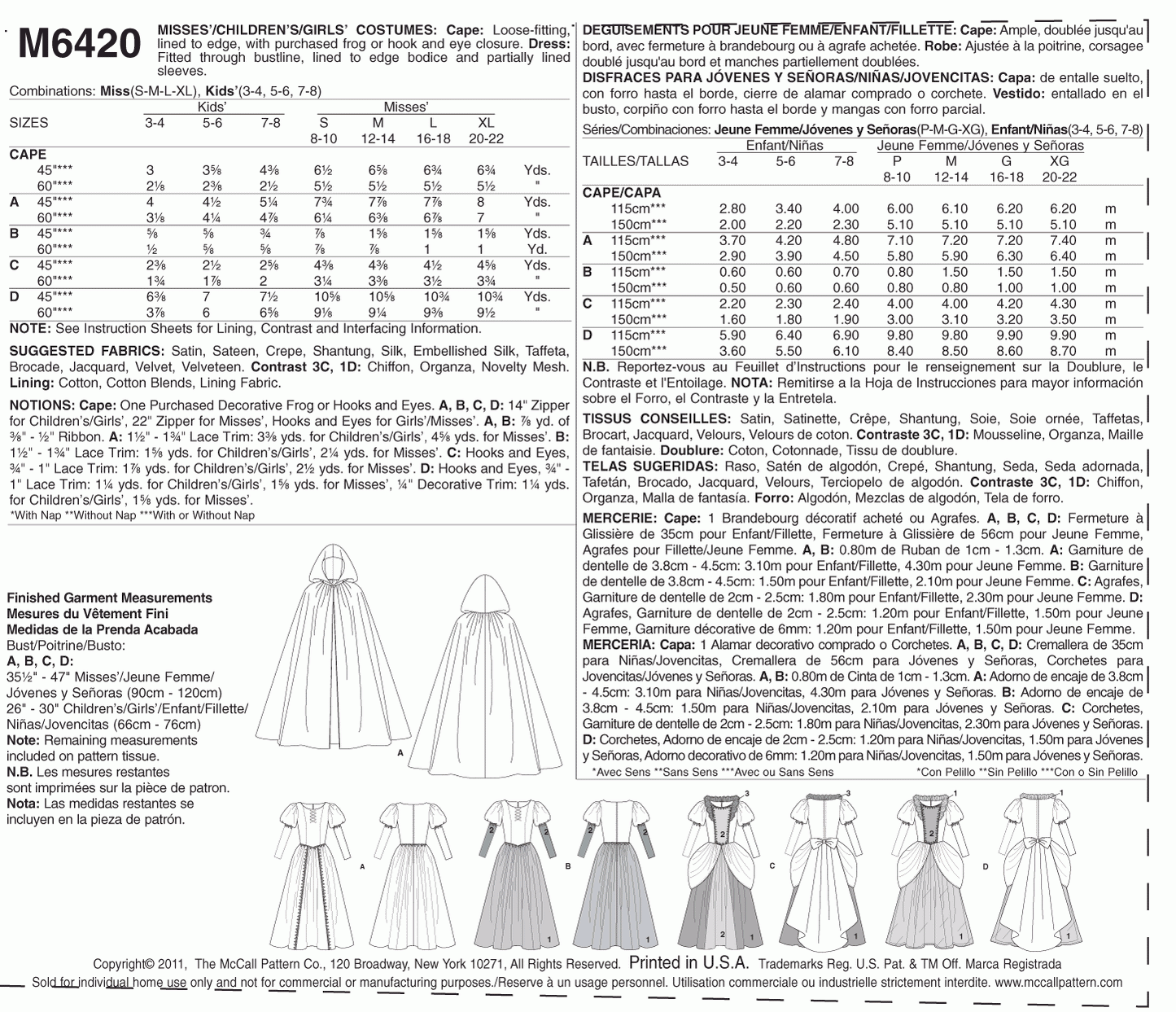 McCall's Pattern M6420 KID [(3-4) (5-6) (7-8)]