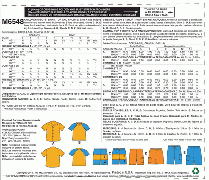 McCall's Pattern M6548 CCE (3-4-5-6)