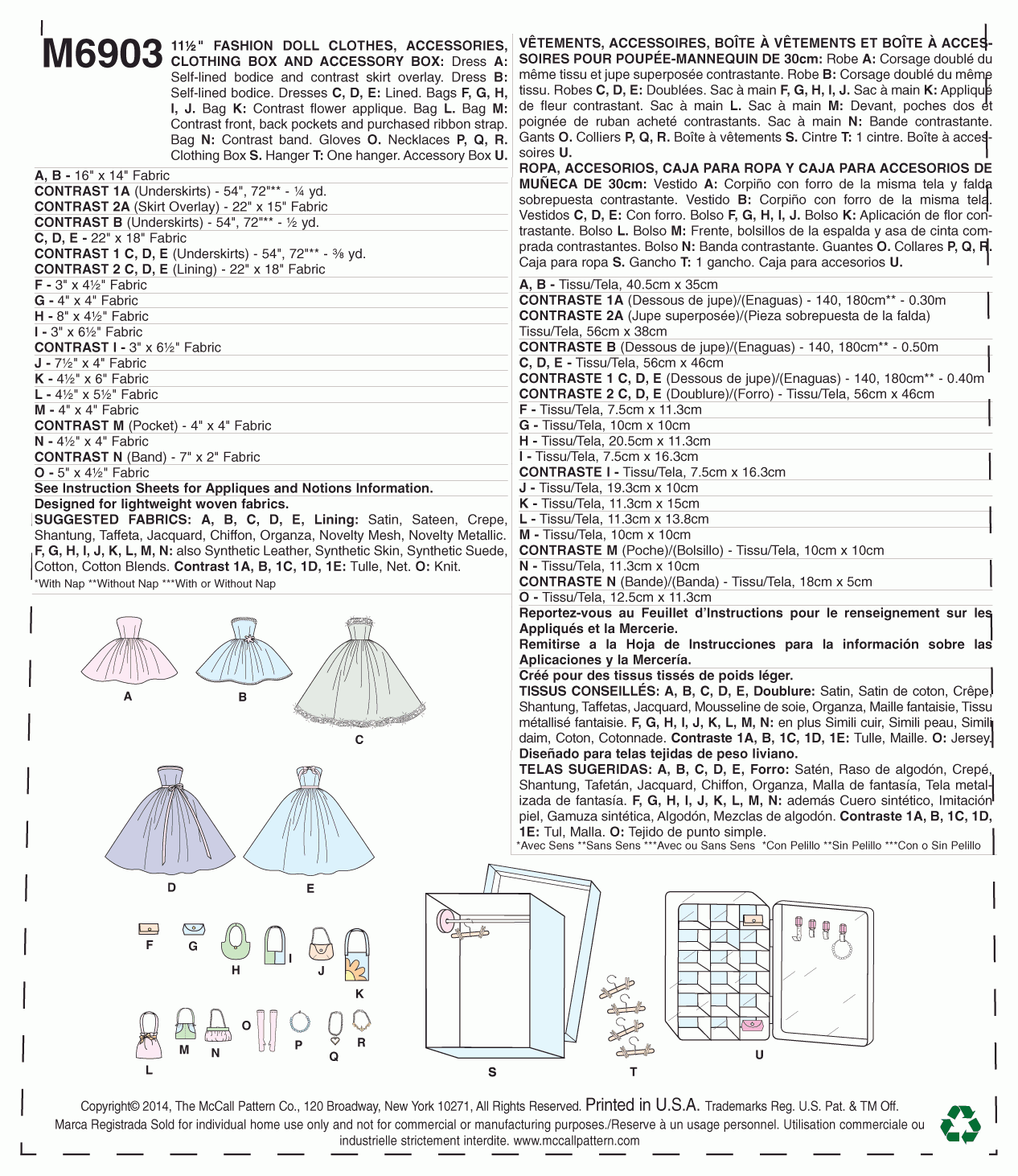 McCall's Pattern M6903 One Size Only