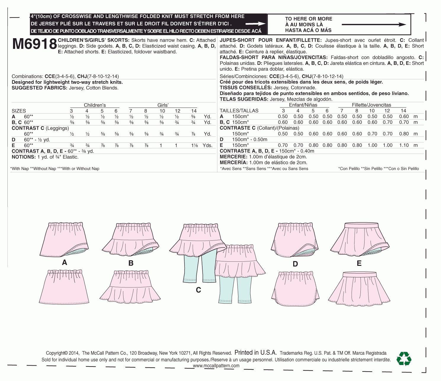 McCall's Pattern M6918 CCE (3-4-5-6)
