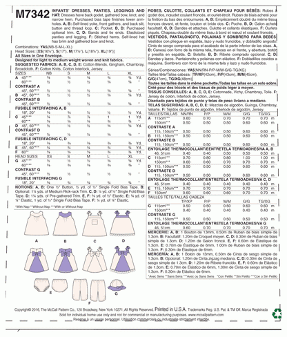 McCall's Pattern M7342 YA5 (All Sizes In One Envelope)