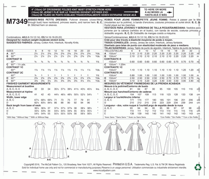 McCall's Pattern M7349 A5 (6-8-10-12-14)