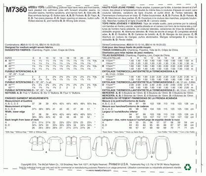 McCall's Pattern M7360 A5 (6-8-10-12-14)